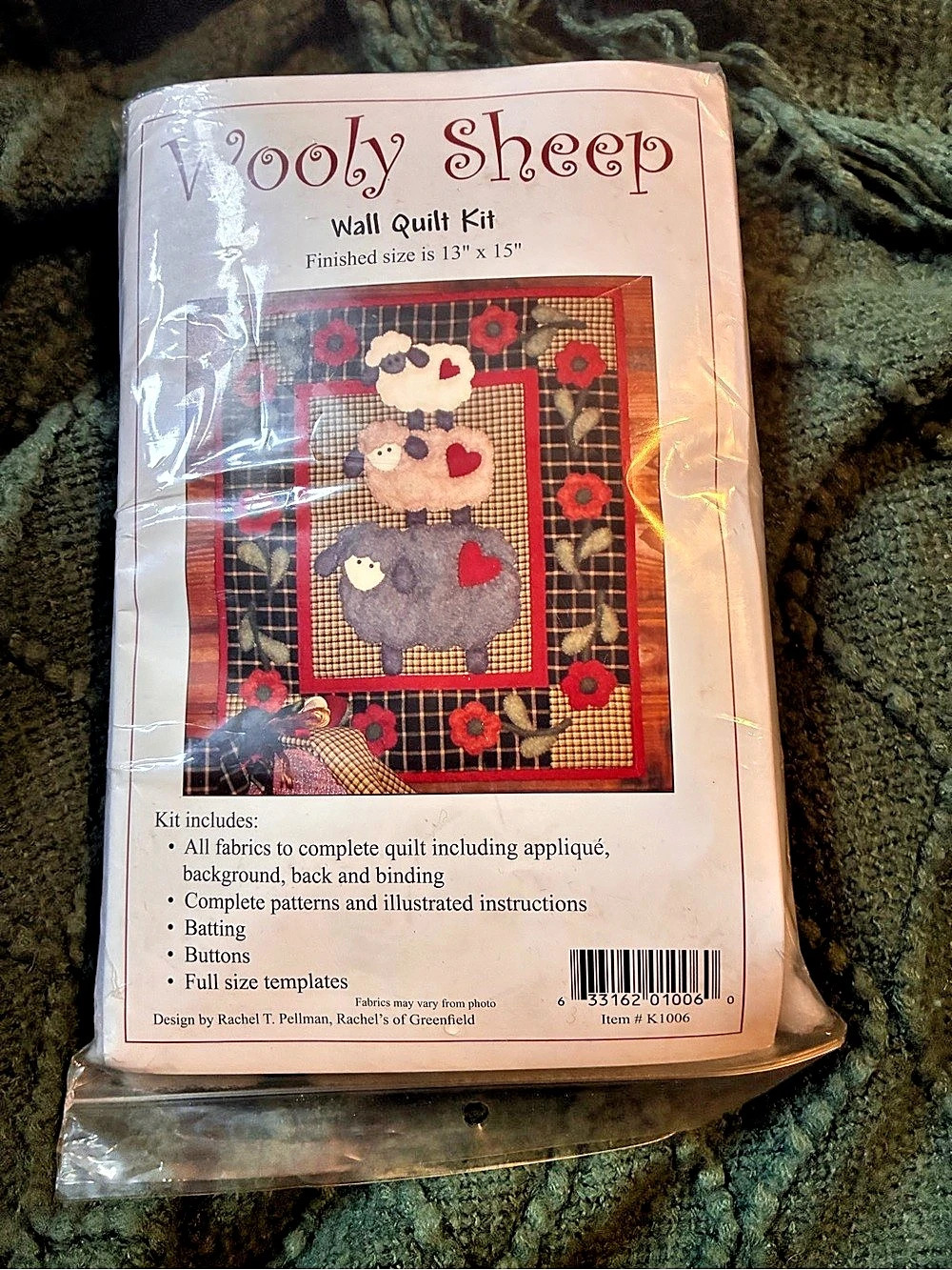 Vogely Sheep Wooly Sheep Wall Quilt Kit Red & Black